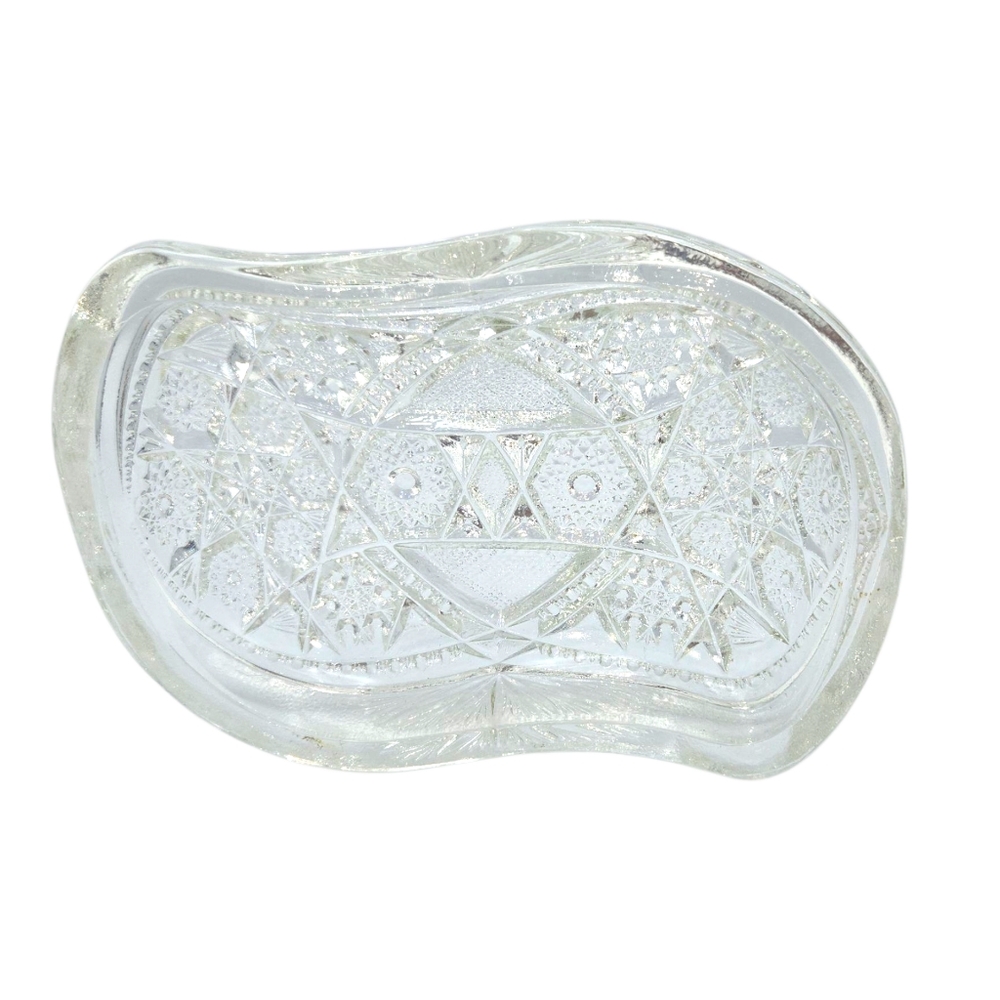 Vintage Quintec Clear Glass Trinket Relish Ring Dish L E Smith Glass